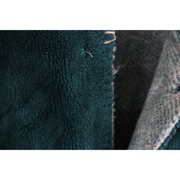 Vtg 90s Womens XL Distressed Reversible Leaf Acorn All Over Print Fleece Jacket - Picture 16 of 16